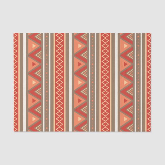 Modern Southwestern Geometric, Taupe & Oranje Tissuepapier (Voorkant)