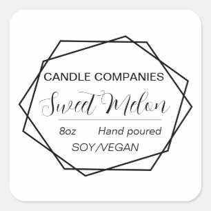 Modern Soy Vegan Candle Maker Business Vierkante Sticker