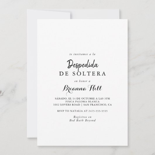 Modern Spaans Vrijgezellenfeest Kaart (Voorkant)