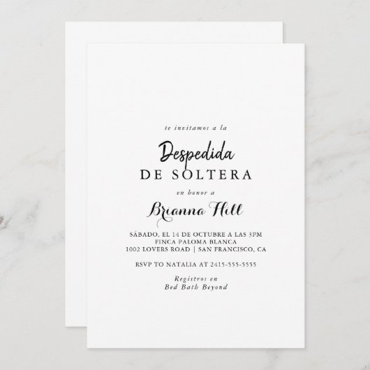 Modern Spaans Vrijgezellenfeest Kaart (Voorkant / Achterkant)