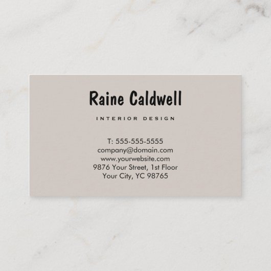 Modern Space Designer laat esthetiek achter. Visitekaartje (Achterkant)