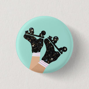 Modern Space Roller Schaatsen Roller Derby Mint Ronde Button 3,2 Cm