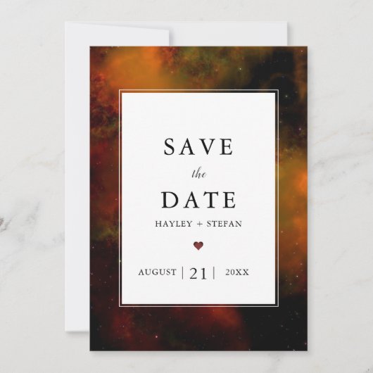Modern Space Science Fiction Wedding Save the Date (Voorkant)