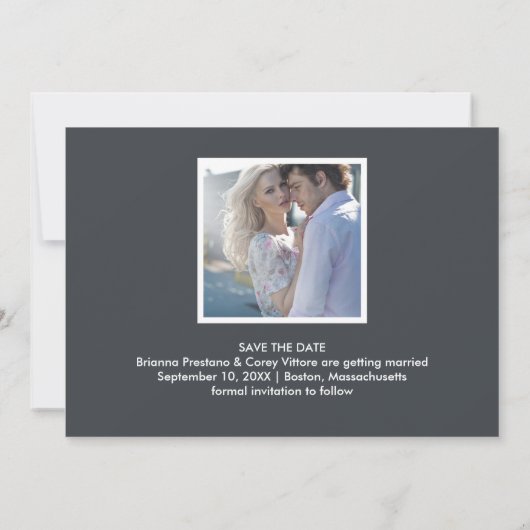 Modern sparen de Collage van de Foto van de Datum Save The Date (Achterkant)