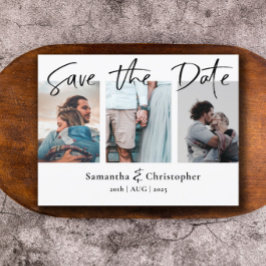 Modern sparen de Datum Elegant de Collage van de F Aankondigingskaart