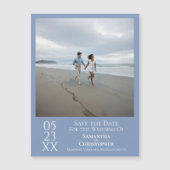 Modern Sparen de Datum van het Dusty Blauwe Magnet (Voorkant)