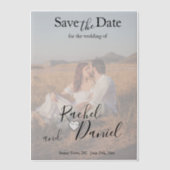 Modern sparen de Datum Vellum Uitnodigingen (Voorkant)