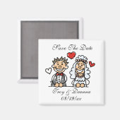 Modern Sparen de Groom van de Bride van de Naam va Magneet (Voorkant / Achterkant)