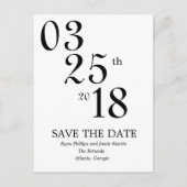 Modern Sparen de Post Kaart van de Datum (Voorkant)