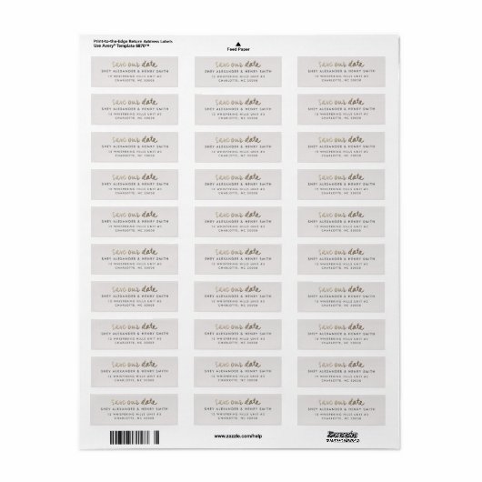 Modern Sparen het adres van de datumGold Terugkeer Etiket (Full Sheet)
