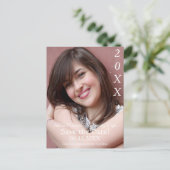 Modern sparen het Afstuderen van de Datum Aankondigingskaart (Staand voorkant)