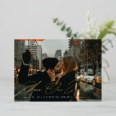 Modern Sparen het Manuscript van het Trendy van de Folie Uitnodiging (Staand Voorkant)