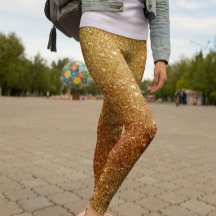 Modern Sparkle Gold Glitter Leggings voor dames