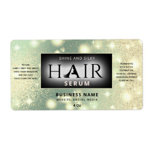 Modern sparkle haar serum etiket