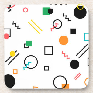 Modern, speels, cool, trendy, Memphis geometrisch Bier Onderzetter