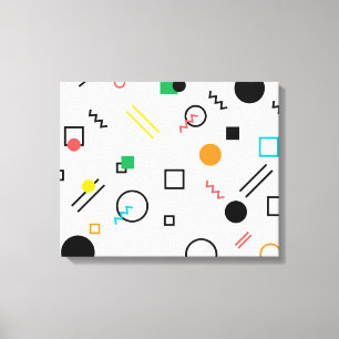 Modern, speels, cool, trendy, Memphis geometrisch Canvas Afdruk