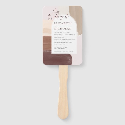 Modern Spiced Terracotta | Weddenschap-programma Handwaaier (Voorkant)