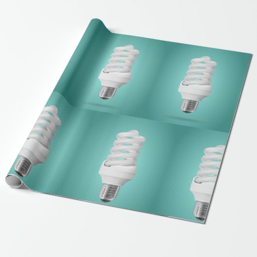 Modern Spiral Compact Fluorescent Lightbulb Cadeaupapier (Uitgerold)