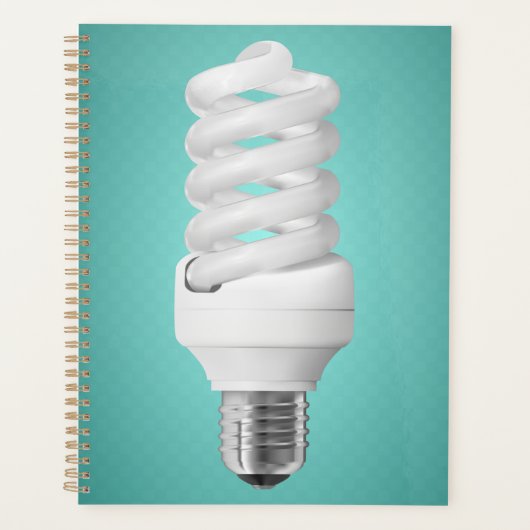 Modern Spiral Compact Fluorescent Lightbulb Planner (Voorkant)