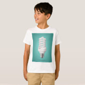 Modern Spiral Compact Fluorescent Lightbulb T-shirt (Voorkant volledig)