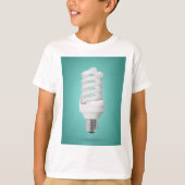 Modern Spiral Compact Fluorescent Lightbulb T-shirt (Voorkant)