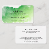Modern Splash Green Painter Visitekaartje (Voorkant / Achterkant)