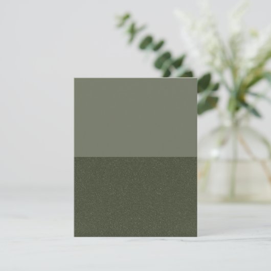 Modern Split Moss Green Flat Save the Date Kaart (Staand voorkant)