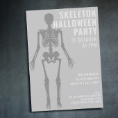 Modern Spooky Skelet Halloween Party uitnodiging