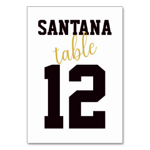 Modern Sporty Minimalist Wedding Table Number Kaart