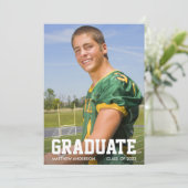 Modern Sporty Photo Afstuderen Aankondiging (Staand voorkant)