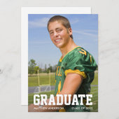 Modern Sporty Photo Afstuderen Aankondiging (Voorkant / Achterkant)