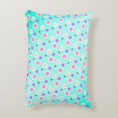 Modern Spring aqua gradient paarse bloemenpatroon Accent Kussen (Achterkant (Verticaal))