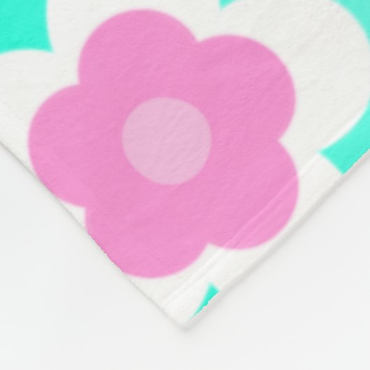 Modern Spring aqua gradient paarse bloemenpatroon Fleece Deken (Hoek)