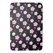 Modern Spring aqua gradiënt paarse flora patroon Badmat (Voorkant Verticaal)