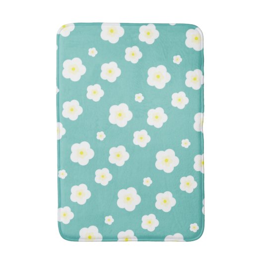 Modern Spring aqua gradiënt yellow flora patroon Badmat (Voorkant Verticaal)