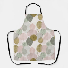 Modern Spring Botanical All-Over Print Apron Schort