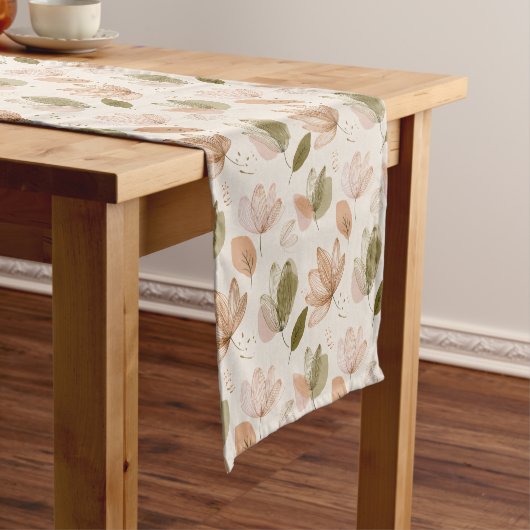 Modern Spring Botanical Floral Table Runner Korte Tafelloper (Voorbeeld)
