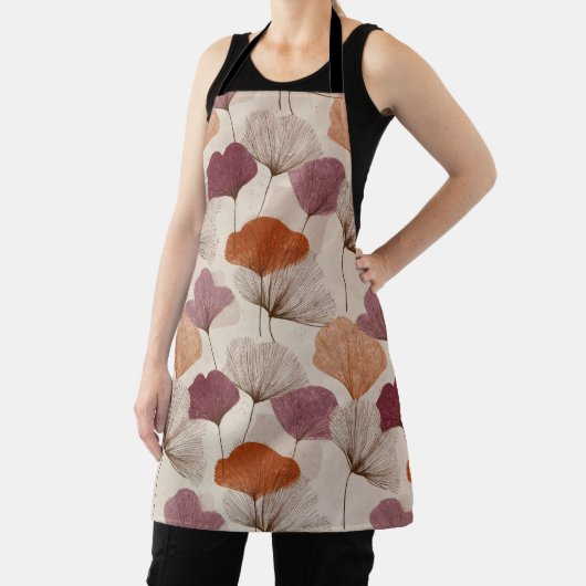 Modern Spring Botanical FloralAll-Over Print Apron Schort (Insitu)