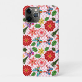 Modern Spring Garden Butterfly Floral  iPhone 11 Pro Hoesje