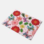 Modern Spring Garden Butterfly Floral  Deurmat (Schuin)