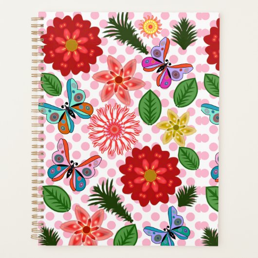 Modern Spring Garden Butterfly Floral  Planner (Voorkant)