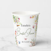 Modern Spring Wild Flowers Script Vrijgezellenfees Papieren Bekers (Achterkant)