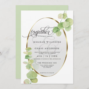 Modern Springtime Eucalyptus BarefootBride™ Kaart