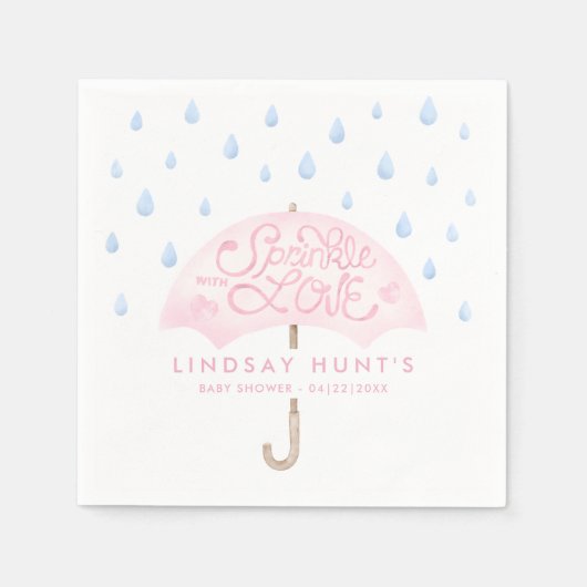 Modern Sprinkle Baby shower Pink Servet (Voorkant)