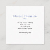 Modern Square Blue Waterverf Vierkante Visitekaartje (Achterkant)