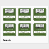Modern Square Border Simple Forest Green Logo Vierkante Sticker (Vel)
