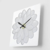 Modern Square Daisy White Clock Vierkante Klok (Hoek)