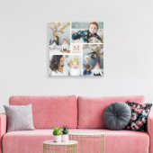 Modern Square Family Monogram Photo Collage Canvas Afdruk (Insitu (Woonkamer))