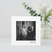 Modern Square Minimalist White Handwritten Wedding Bedankkaart (Staand voorkant)