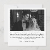 Modern Square Minimalist White Handwritten Wedding Bedankkaart (Achterkant)
